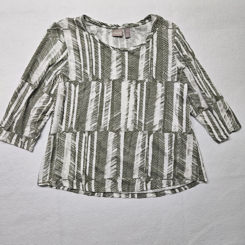 Chico's Striped Earthy Shirt Size 3 - Womens XL (16)